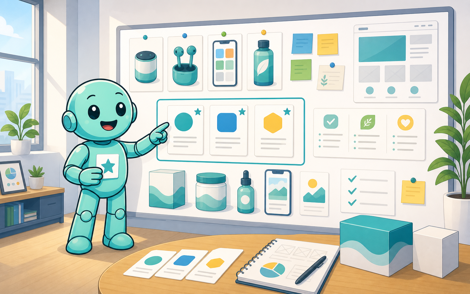 Namero organizing product name candidates on a product planning board